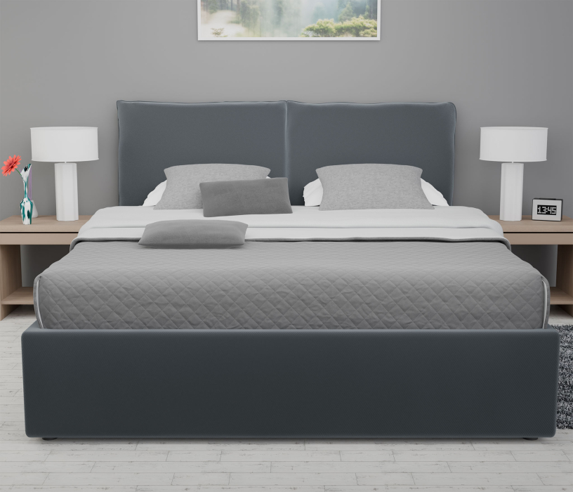 Кровати 160 см, Кровать  Виченца (160 х 200), велюр