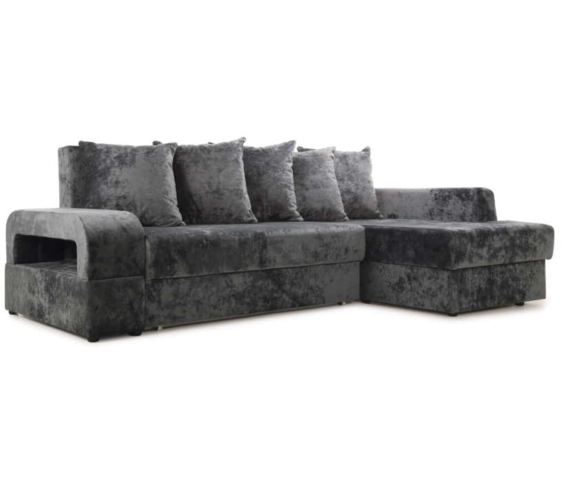 Диваны угловые в гостиную, Угловой диван Марго 1 (правый), велюр