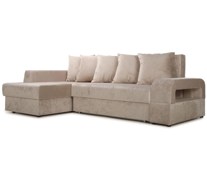 Диваны угловые в гостиную, Угловой диван Марго 1 (левый), велюр