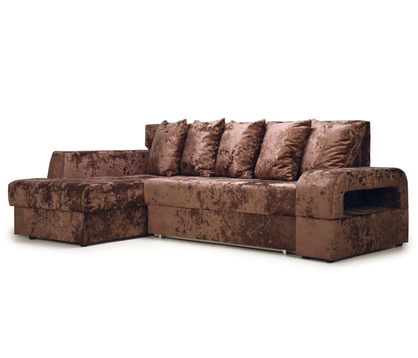 Диваны угловые в гостиную, Угловой диван Марго 1 (левый), велюр