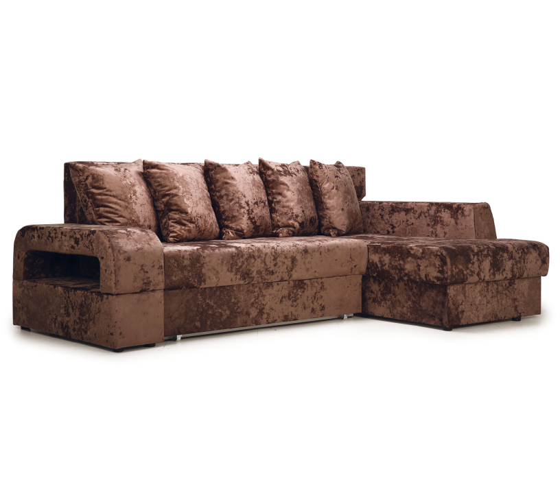 Диваны угловые в гостиную, Угловой диван Марго 1 (правый), велюр