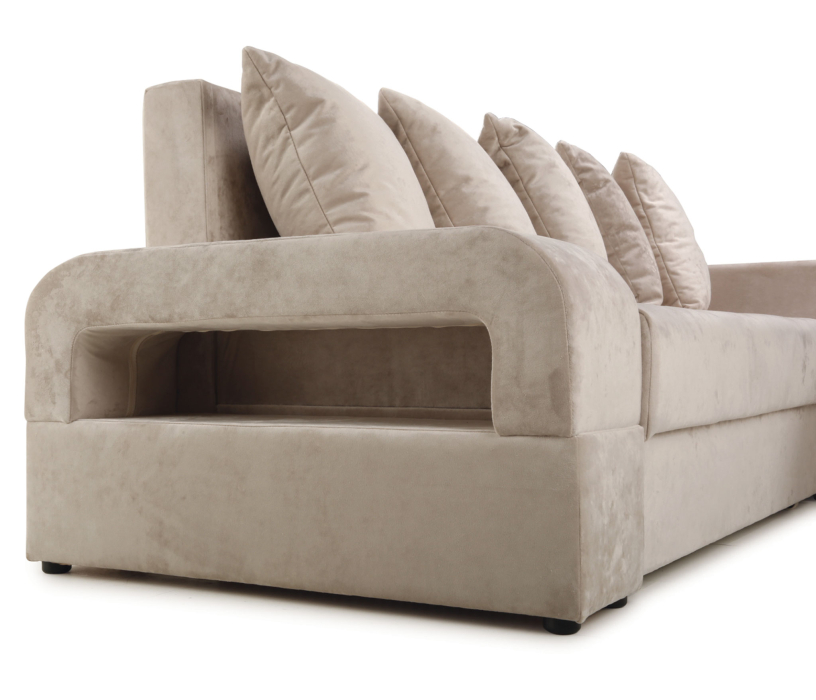 Диваны угловые в гостиную, Угловой диван Марго 1 (правый), велюр